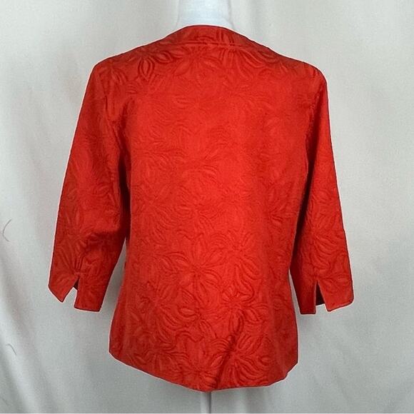 Joni B Orange Textured Cottage Coastal Grandma Jacket NWOT Size L - Picture 5 of 12